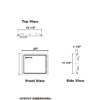 L2219 - Horizontal door with towel rack 22 x 17 7.8 - Image 2