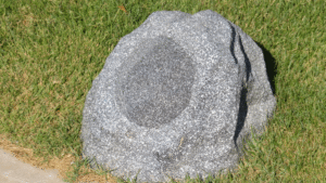 Image of an outside rock speaker 